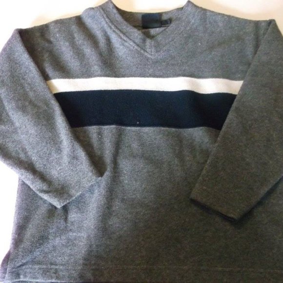 ---  Gap V-Neck Gray Fleece Sweater Boy Small - Picture 1 of 2